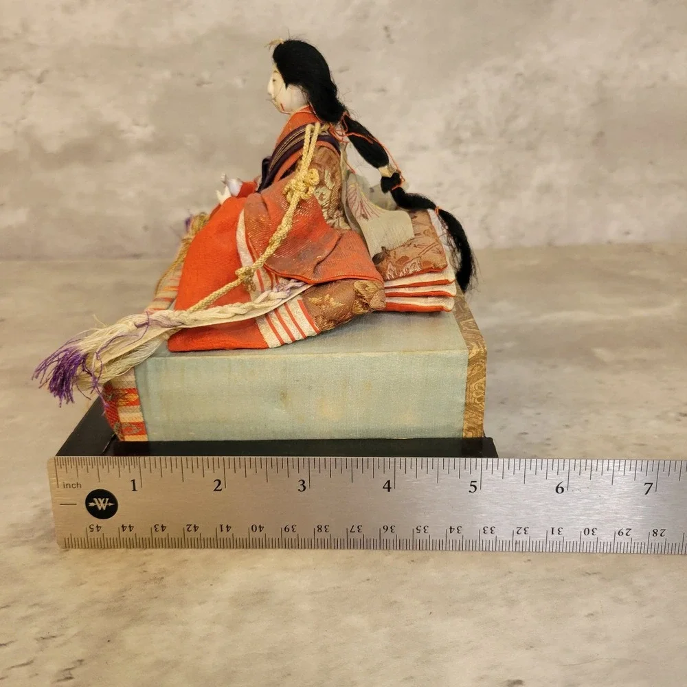 Vintage Japanese‎ Hina Doll Figurine Display Case Antique Decoration